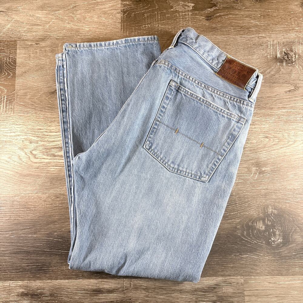 Polo Ralph Lauren Men's Vintage 67 Straight Jeans‎ (Light Wash)Size 36 x 30 Y2K